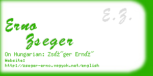 erno zseger business card
